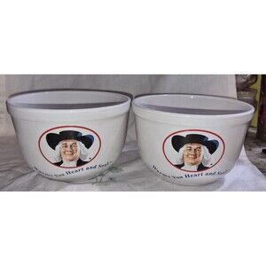 Quaker Oats Cereal Oatmeal Bowls, "Warms Your Heart and Soul", Vintage 1999